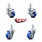 Service Caster 3 Inch Blue Polyurethane Wheel Swivel 3/4 Inch Square Stem Caster Brakes, 2PK SCC-SQ20S314-PPUB-BLUE-TLB-34-2-S-2 - alternate 3